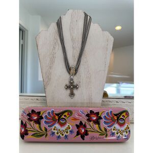 Brighton Cross Necklace NEW Two Tone Silver Gold